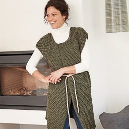 Удлиненный жилет цвета хакки