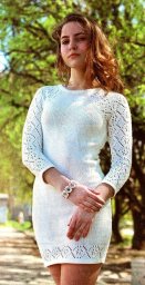 Платье спицами. Модель Ольги Екомосовой