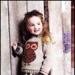 Узор "Сова" для детского свитера спицами