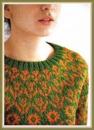 Джемпер с круглой жаккардовой кокеткой