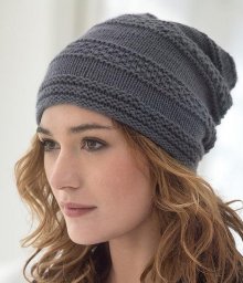 Шапка вязаная полосками