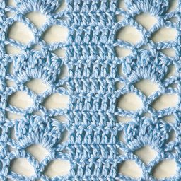 Ажурные дорожки с веерами крючком