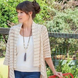 Удлиненный жакет крючком