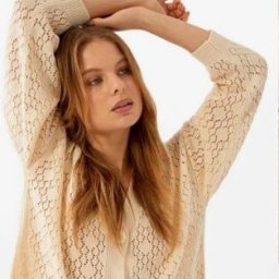 Ажурный узор для кардигана спицами