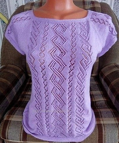 Летняя футболка спицами