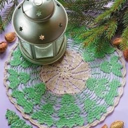 Новогодняя салфетка крючком