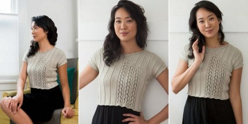 Топ спицами с коротким рукавом