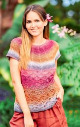 Топ - вяжем спицами волнистым узором