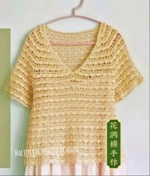 Ажурный топ крючком