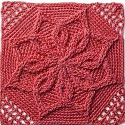 Интересный квадратный мотив для уютного пледика