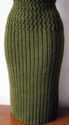 Юбка-карандаш, вяжем спицами