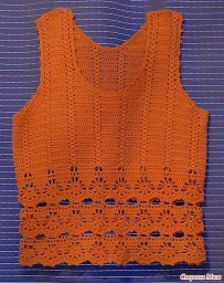 Симпатичный топ с ажурной каймой, вяжем крючком