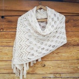 Ажурный палантин спицами