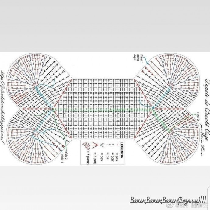 Коврик "Косточка" для собаки, вяжем крючком