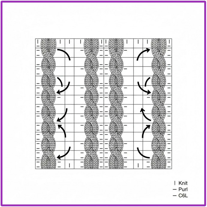 Вязаный шарф с рельефным узором