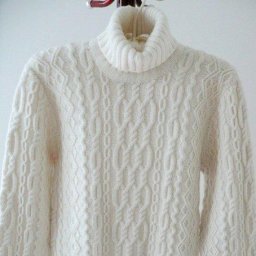 Мужской белоснежный свитер с аранами