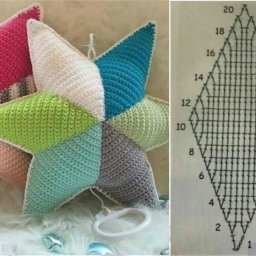 Узор для вязания подушки-звезды