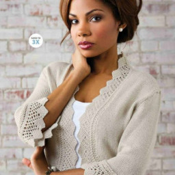 Жакет с красивой каймой спицами