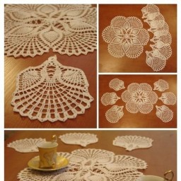 Интересный мотив для салфетки крючком