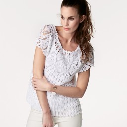 Вяжем топик с круглой кружевной кокеткой