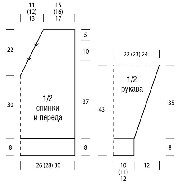 Коралловый пуловер с ажурными листиками