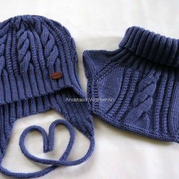 ​Шапочка и манишка "Изморозь" (комплект)