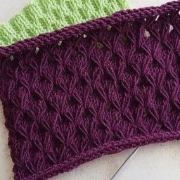 Ажурный узор с вытянутыми петлями