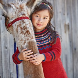 Джемпер с кармашками и жаккардовой кокеткой