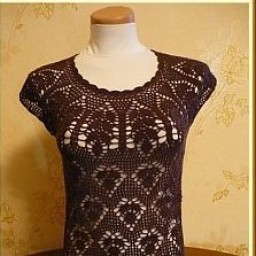 Ажурный топ на лето крючком