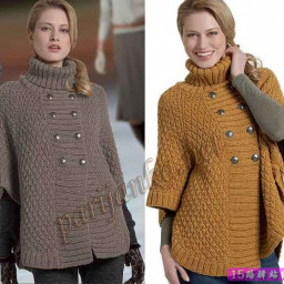 Пончо спицами