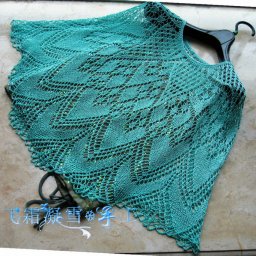 Ажурное пончо спицами