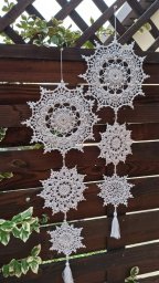 Ажурные снежинки крючком