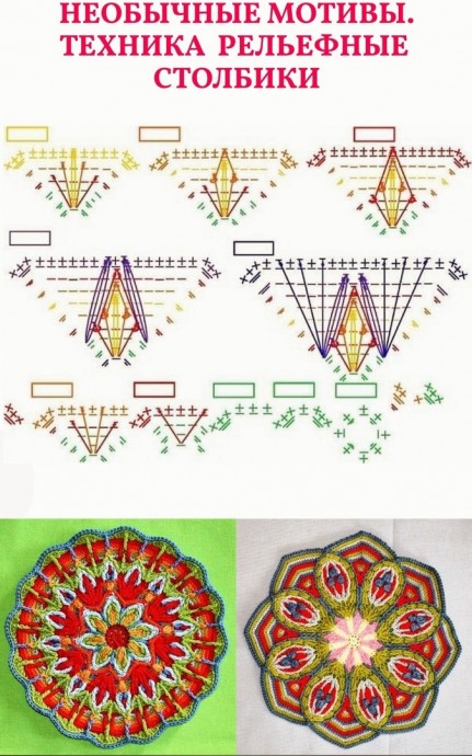 Мотив крючком для яркой необычной работы