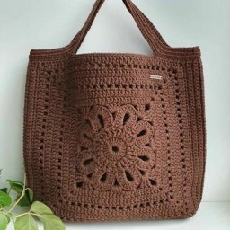 Сумка крючком из двух мотивов