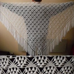 Узор для шали, вязаной крючком