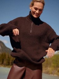 Свитер с застежкой-молнией, вяжем спицами