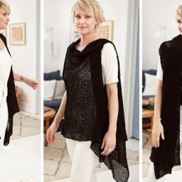 Функциональная шаль-накидка спицами