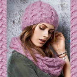 Тёплый комплект из шапочки и снуда