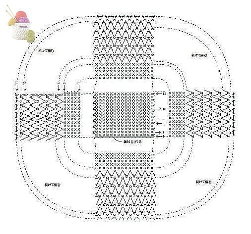 Интересная схемка вязаной корзиночки