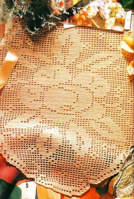 Красивые салфетки в технике филейного вязания