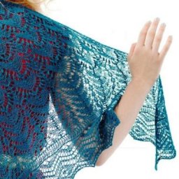 Ажурная шаль спицами