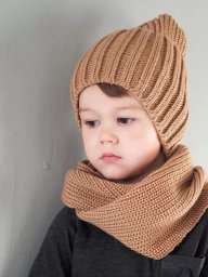 Детская шапочка-тыковка связана резинкой 2х3 – 2х2