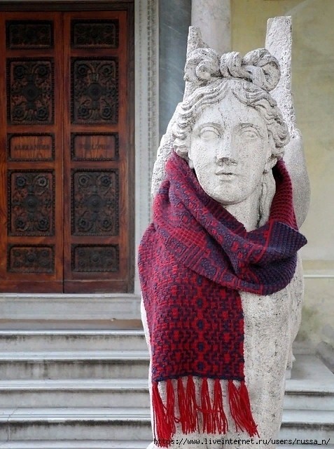 Шарф Long Fringed ленивым жаккардом от John Brinegar Шарф Long Fringed ленивым жаккардом от John Brinegar