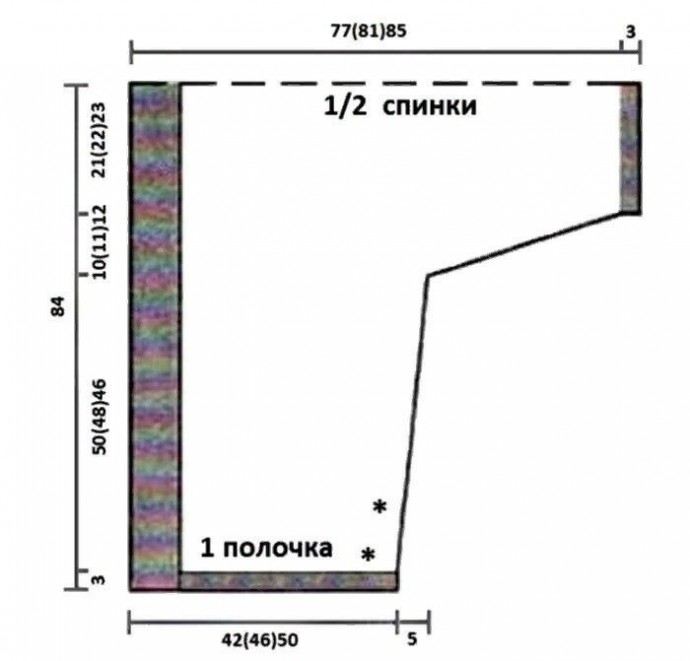 Стильный жилет-пончо в смешанной технике