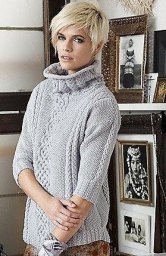 Свободный пуловер с рукавами 3/4