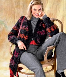 Удлиненный кардиган спицами