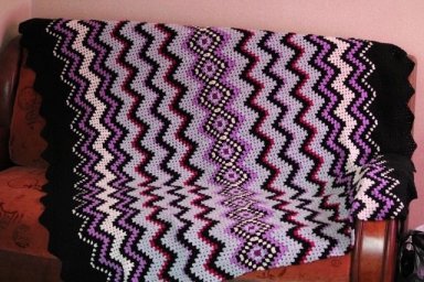 Интересная идея для вязания пледа крючком