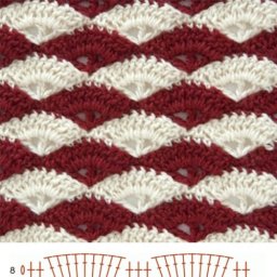 Многоцветный узор "Ракушки" крючком