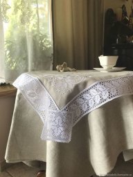 Схема каймы для скатерти крючком