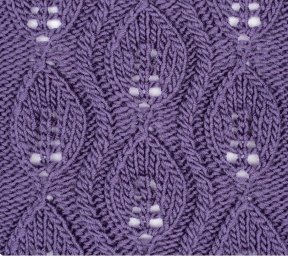 Узор «Округлые листочки», вяжем спицами